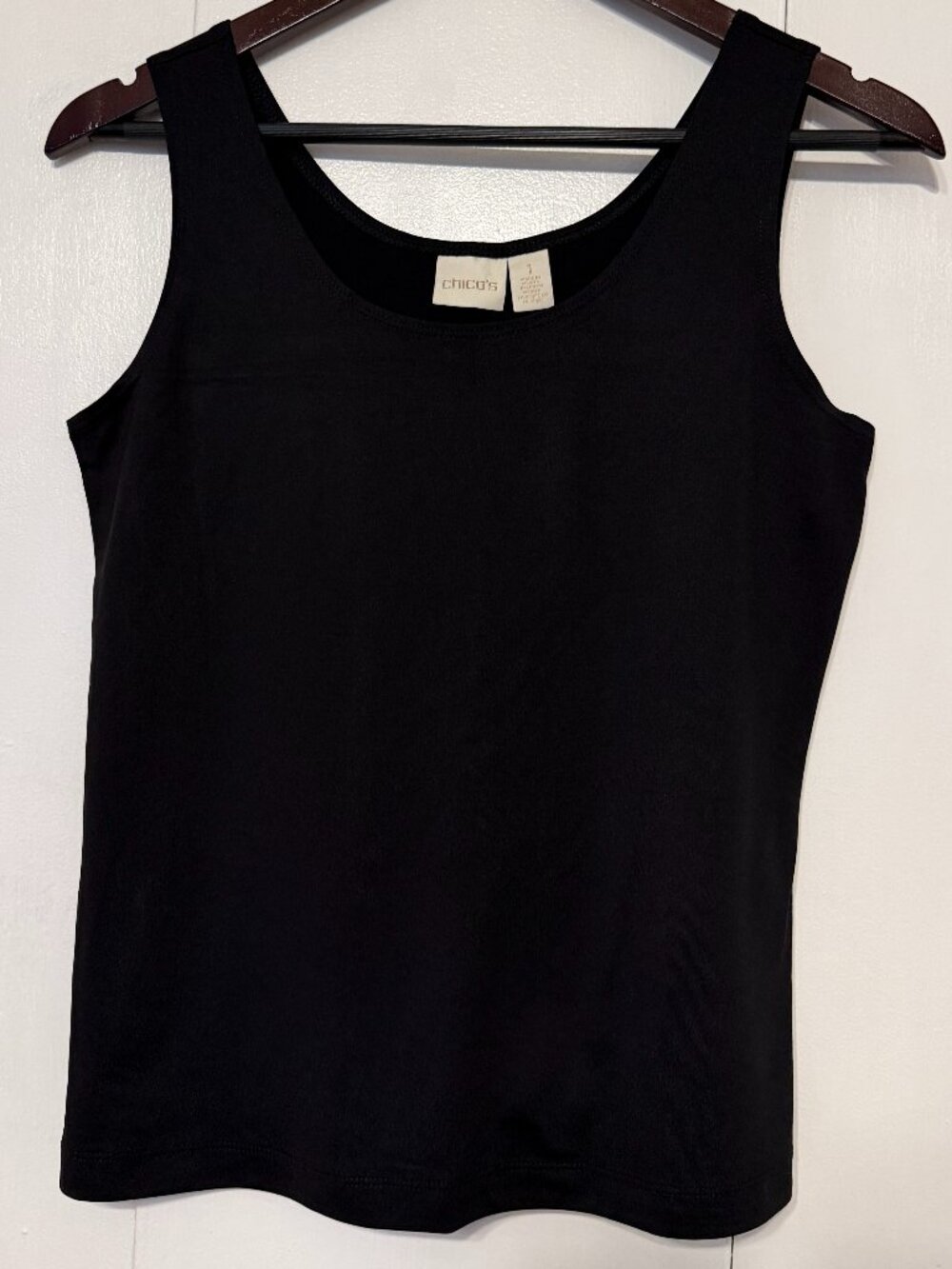 Chico’s Black Sleeveless Stretch Tank Top Size 1 Medium